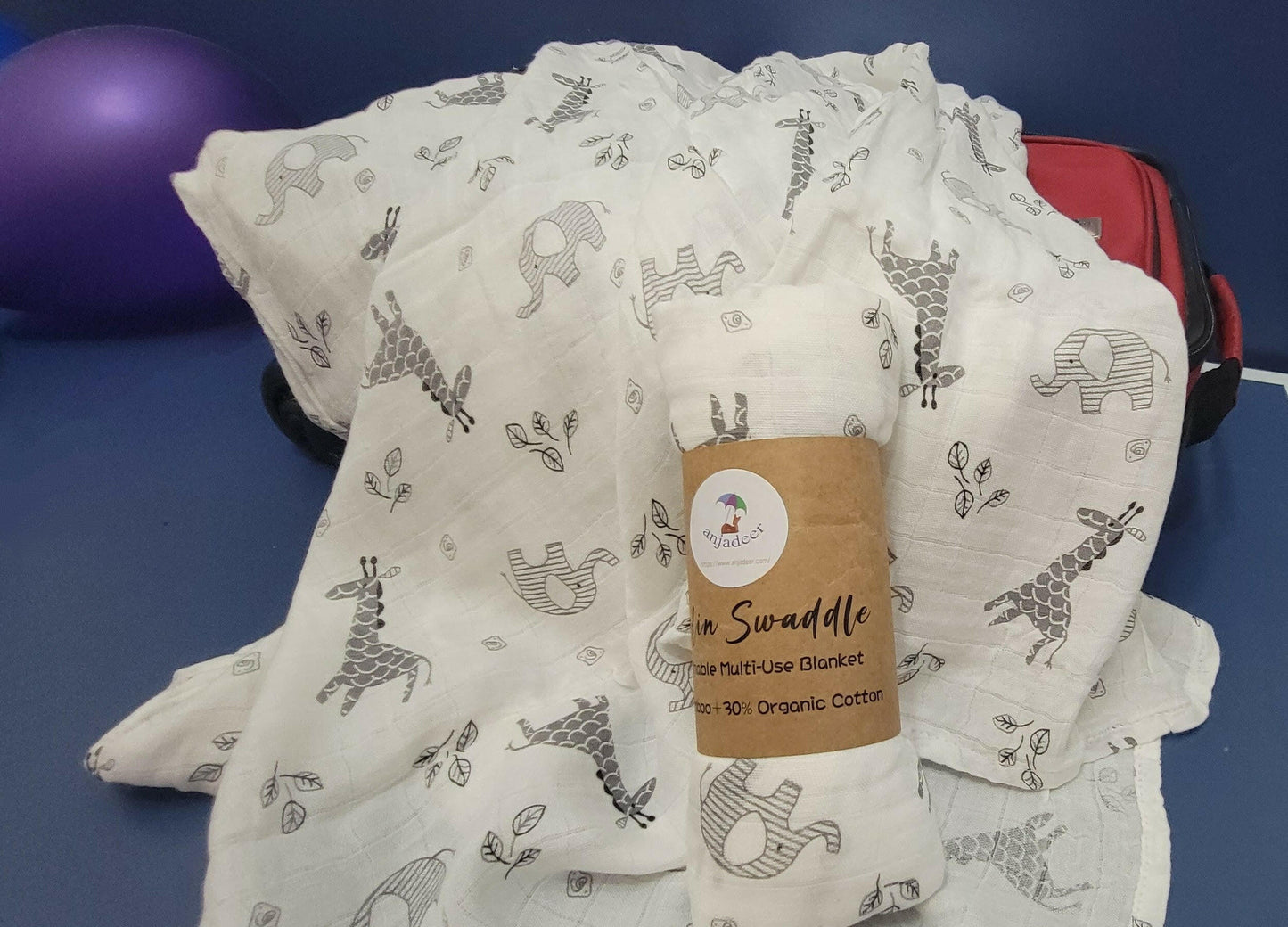 Sooki Travel Blanket - Ultra-Soft Muslin Organic Bamboo Cotton Swaddle Blanket for Babies and Kids